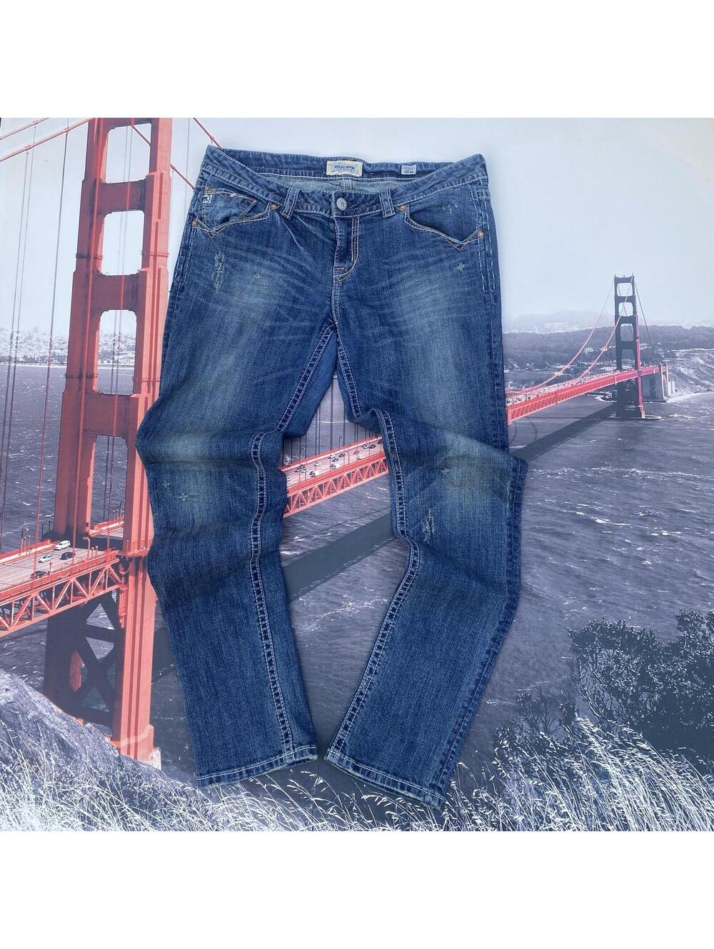 Rare VTG Y2K MEK Denim USA Women’s New Oaxaca Cigarette Jeans 32x34 Blue Denim